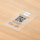 ビジネス ロゴ Google レビュー ウェブサイト スキャン アクリル招待状 (レイダウン)