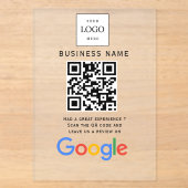 ビジネス ロゴ Google レビュー ウェブサイト スキャン アクリル招待状 (正面)