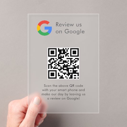 ビジネス ロゴ Google レビュー ウェブサイト スキャン アクリル招待状 (インサイチュ (ポータブル))
