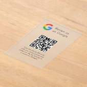 ビジネス ロゴ Google レビュー ウェブサイト スキャン アクリル招待状 (レイダウン)