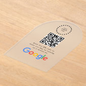 ビジネス ロゴ Google レビュー ウェブサイト スキャン アクリル招待状 (レイダウン)