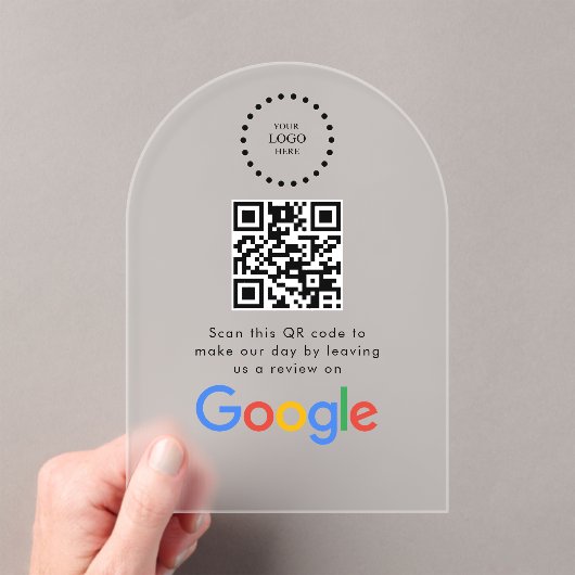 ビジネス ロゴ Google レビュー ウェブサイト スキャン アクリル招待状 (インサイチュ (ポータブル))