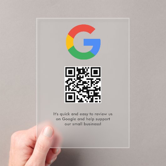 ビジネス ロゴ Google レビュー ウェブサイト スキャン アクリル招待状 (インサイチュ (ポータブル))