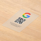 ビジネス ロゴ Google レビュー ウェブサイト スキャン アクリル招待状 (レイダウン)