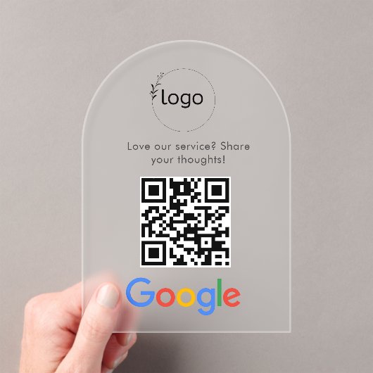 ビジネス ロゴ Google レビュー ウェブサイト スキャン アクリル招待状 (インサイチュ (ポータブル))