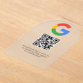 ビジネス ロゴ Google レビュー ウェブサイト スキャン アクリル招待状 (レイダウン)