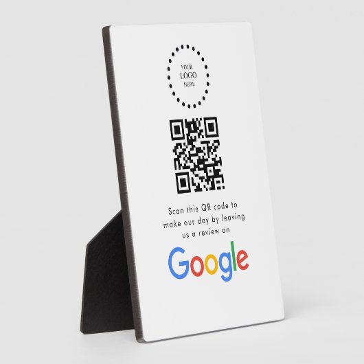 ビジネス ロゴ Google レビュー ウェブサイト スキャン フォトプラーク (側面)