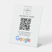 ビジネス ロゴ Google レビュー ウェブサイト スキャン 印刷 台座サイン (正面)