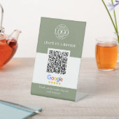 ビジネス ロゴ Google & Facebook レビュー QR コード 台座サイン (インサイチュ)