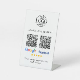 ビジネス ロゴ Google & Facebook レビュー QR コード 台座サイン