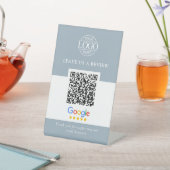 ビジネス ロゴ Google & Facebook レビュー QR コード 台座サイン (インサイチュ)