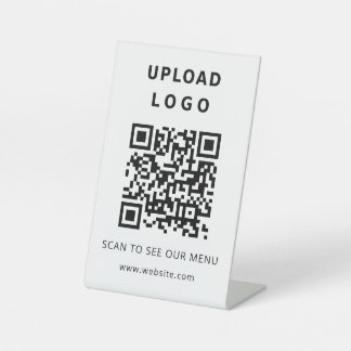 ビジネス ロゴ QRコード コンタクトレス メニューとウェブサイト 台座サイン