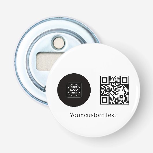 ビジネス ロゴ QRコード テキスト プロモーション デザイン 栓抜き (正面)