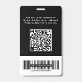 ビジネス ロゴ QRコード バーコード 従業員 写真 ID バッジ (裏面)