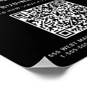 ビジネス ロゴ QRコード ブラック ポスター (角)