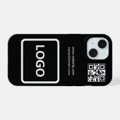 ビジネス ロゴ QRコード ブランディング シンプル iPhoneケース iPhone 15ケース (裏面横)