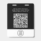ビジネス ロゴ QRコード 従業員写真ID バッジ (裏面)