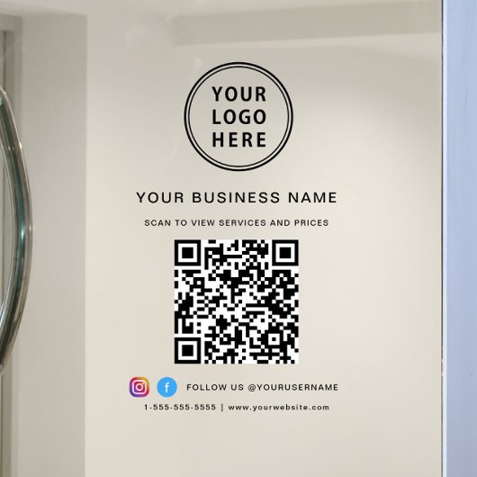 ビジネス ロゴ QR コード ウィンドウサイン