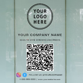 ビジネス ロゴ QR コード ソーシャル メディア ウィンドウサイン