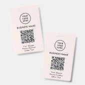 ビジネス ロゴ QR コード ピンク バッジ (正面＆裏面)