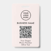 ビジネス ロゴ QR コード ピンク バッジ (裏面)