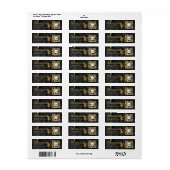 ビジネス ロゴ QR コード ブラック アゲート 返送先住所 ラベル (フルシート)