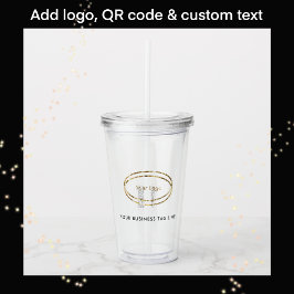 ビジネス ロゴ & QR コード ブラック テキスト プロモーション アクリルタンブラー