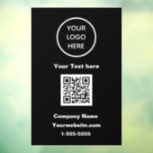 ビジネス ロゴ QR コード ブラック モダン プロモーション ウィンドウサイン (シート3)