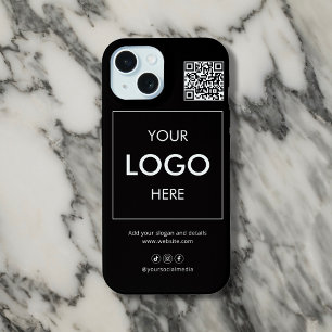 ビジネス ロゴ QR コード ブランディング ブラック iPhone カバー