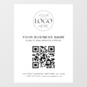 ビジネス ロゴ & QR コード モダン シンプル ウィンドウサイン (シート)