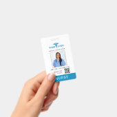ビジネス ロゴ QR コード 登録看護師 写真 ID バッジ (手持ち)