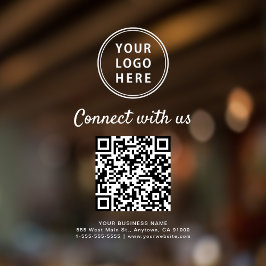 ビジネス ロゴ QR コード 白 接続する ウィンドウサイン