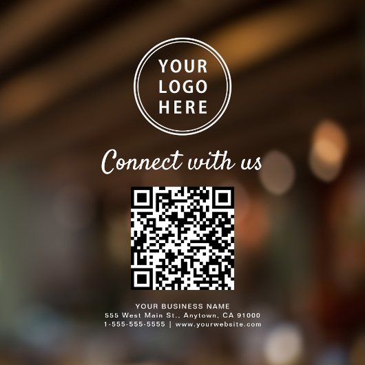 ビジネス ロゴ QR コード 白 接続する ウィンドウサイン