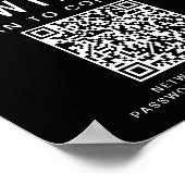 ビジネス ロゴ WiFi ネットワーク QRコード ブラック ポスター (角)