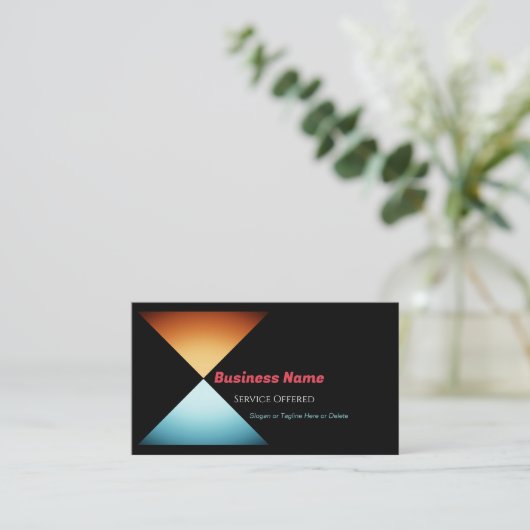 ビジネス、三角形デザイン、QRコードの生成 名刺 (スタンド正面)