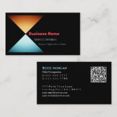 ビジネス、三角形デザイン、QRコードの生成 名刺 (正面/裏面)