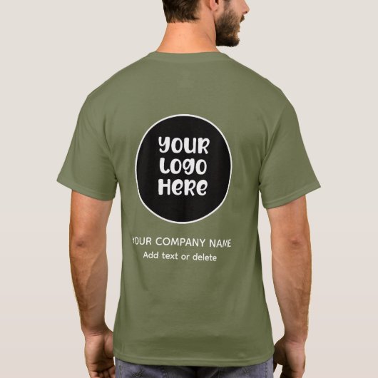 ビジネス/会社のロゴを追加 Tシャツ (裏面)
