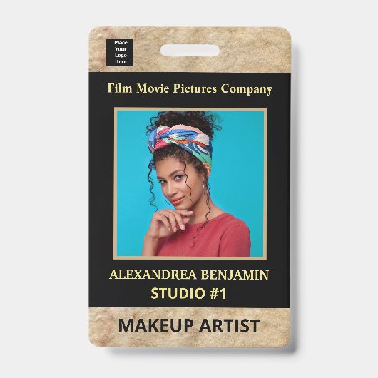 ビジネス 会社 従業員 写真 ロゴ カスタム バッジ (正面)