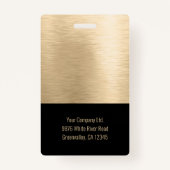 ビジネス 従業員 写真 偽 ブラシ ゴールド ブラック ID バッジ (裏面)