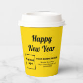 ビジネス 新年 黄色 ペーパカップ 紙コップ (裏面)