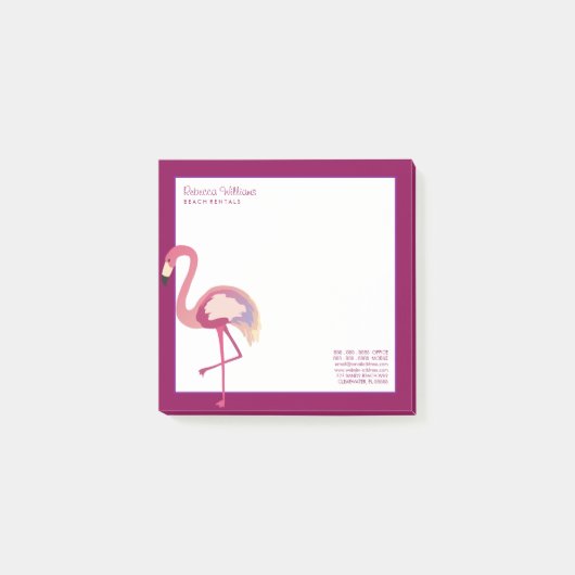 ビジネス |水彩フラミンゴ ポストイット (正面)