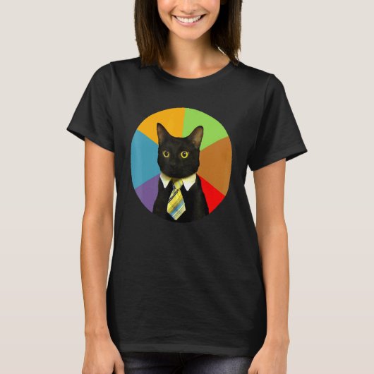 ビジネス 猫 子猫 ネクタイ キッズ 猫好き ギフト Tシャツ (正面)