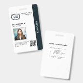 ビジネス 社員 コーポレート QR コード 写真 ID バッジ (正面＆裏面)