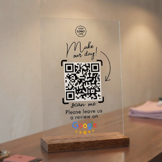 ビジネス Google ソーシャルレビューQRコード アクリルサイン