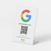 ビジネス Google レビュー卓上サイン l QRコード 台座サイン (正面)