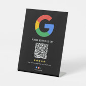ビジネス Google レビュー卓上サイン l QRコード 台座サイン (正面)