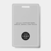ビジネス ID カード 現代の会社ロゴ QR 従業員 バッジ (裏面)