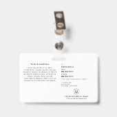 ビジネス ID ロゴ | 法廷 白 バッジ (裏面 （クリップ付）)