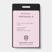ビジネス ID ロゴ | 現代のカスタム従業員スタッフ バッジ (裏面)