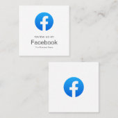 ビジネスFacebookミニマルホワイト/ソーシャルメディア スクエア名刺 (正面/裏面)